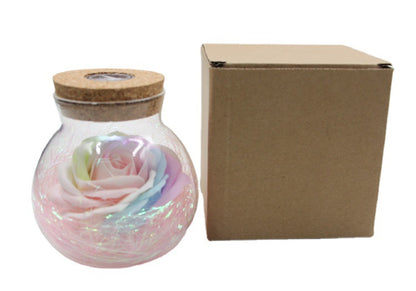Rose Preserved Soap Flower Wishing light Bottle