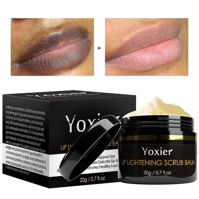 Lip Lightening Scrub Balm Lighten Pigmentation Remove Lip Lines Dead Skin Stains Moisturizing Nourish Brighten Black Lips 20g