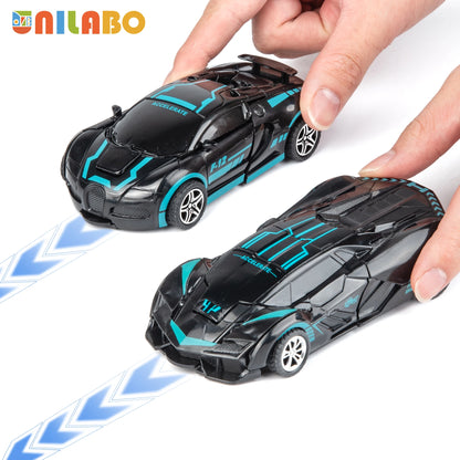 Transformable Robot Sports Car Toys, No Batteries, Educational Kids Gift, Colorful Model Vehicle for Play Learning