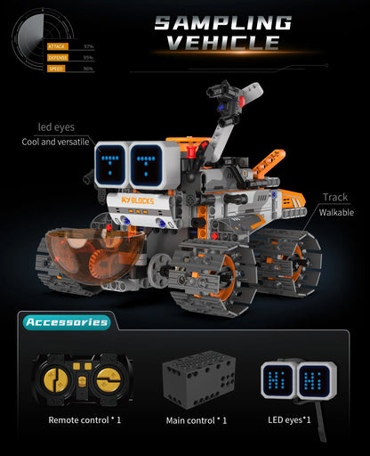 5-in-1 transforming robot model assembly toy, electric robot building blocks toys, educational toy, children's birthday gift.