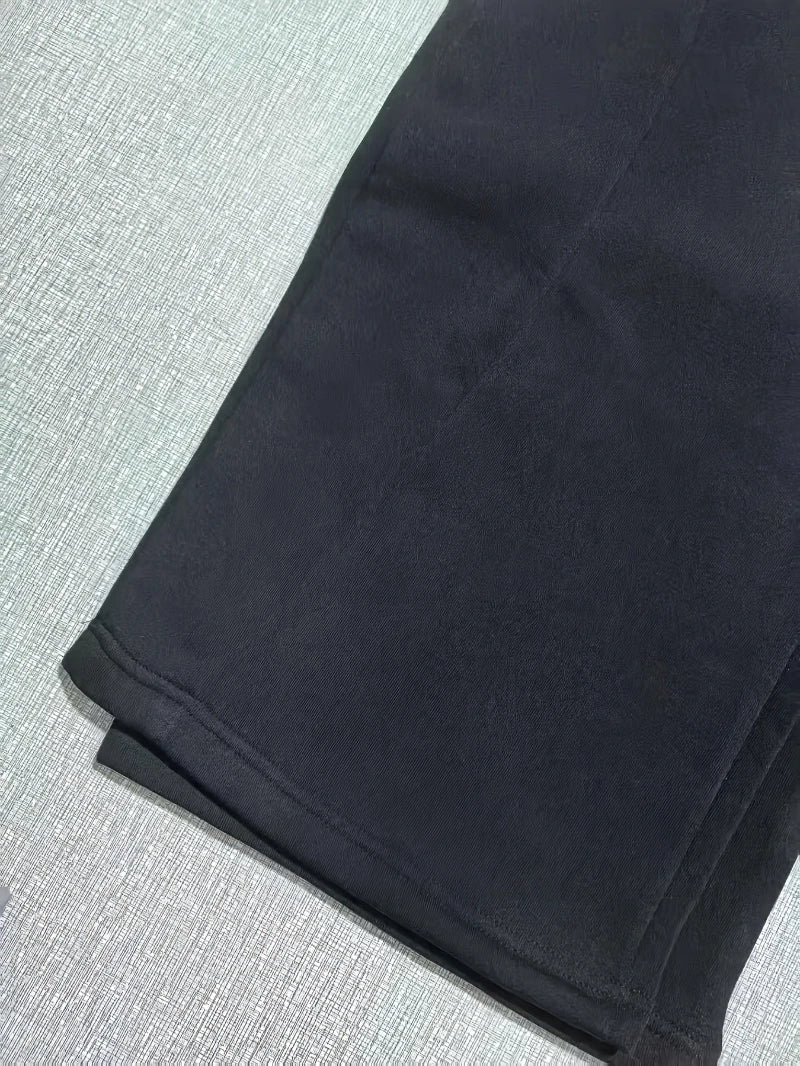 Men's Sweatpants  Spring and Autumn Wide-Leg Loose Fit Plus Size Gray Fleece Lined, Flowy Pure Cotton Straight Leg Casual Pants