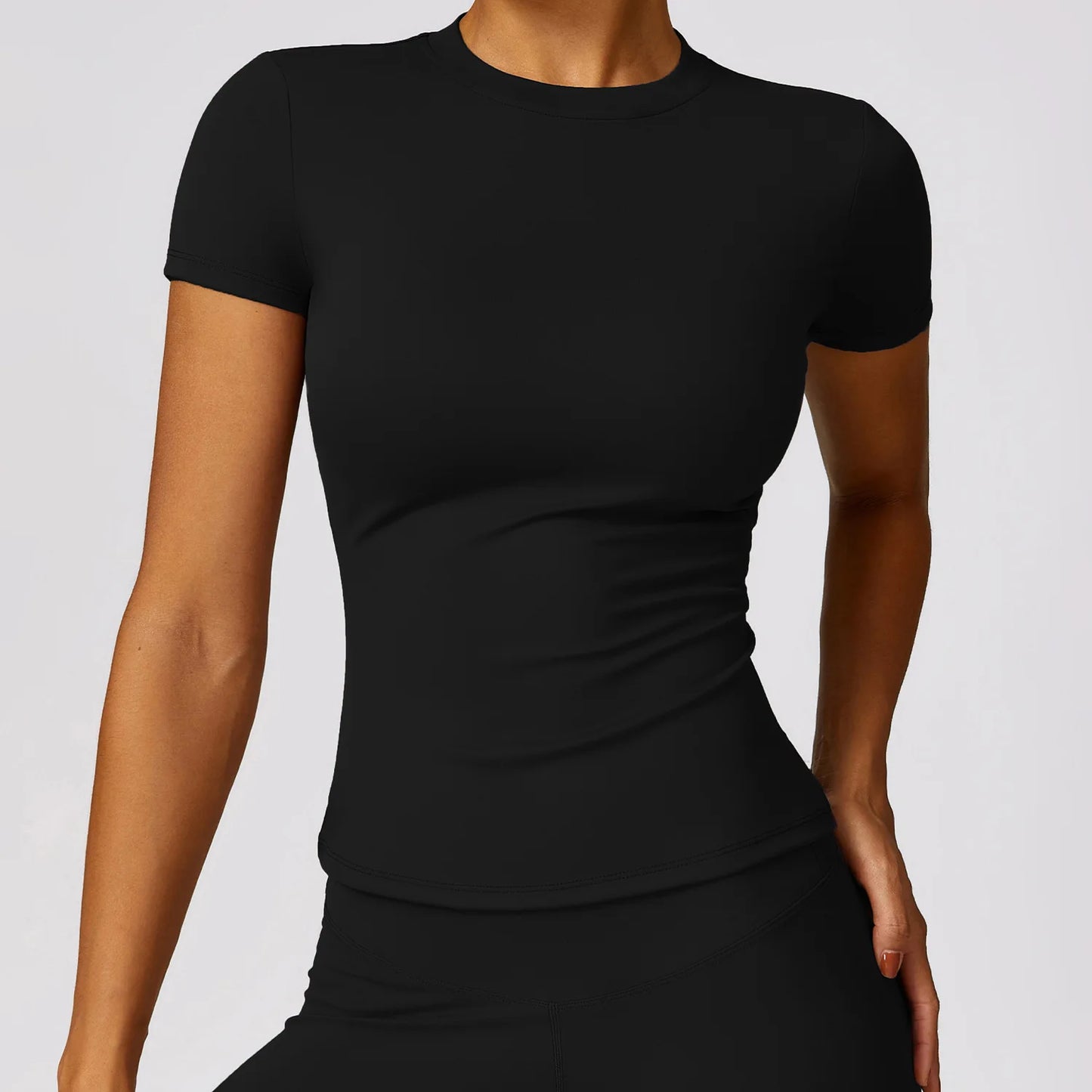 2024 Women Yoga Tops Quick Dry Sport Top Fitness Women Top Purple Solid Short Sleeve Outdoors Fitness Running Tops Gym T Shirt