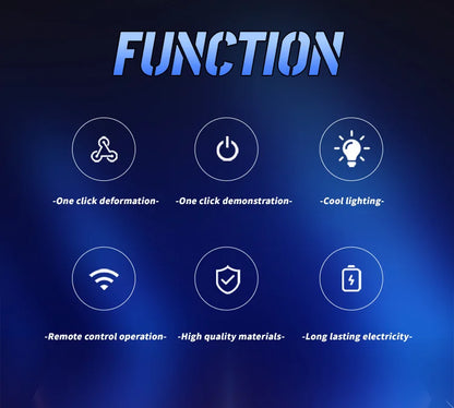 RC Transformer Car Robot Toy 1:18 Scale LED Light 2.4GHz One-Button Transformation 360° Rotating Drift Rechargeable Kids Gift