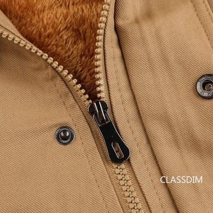 Men Winter Jackets Hooded Casual Down Jackets Military Coats Men Cotton Casual Fleece Long Jackets Male Outwear Tooling Jackets