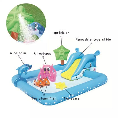 Kids Inflatable Play Center Water Toys Pad Children's Inflatable Paddling Pool Bathing Swimming Pool For Outdoor Courtyard