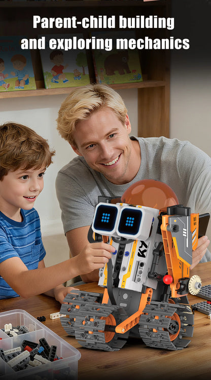5-in-1 transforming robot model assembly toy, electric robot building blocks toys, educational toy, children's birthday gift.