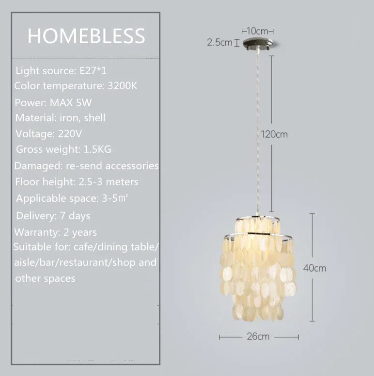 Shell chandelier room decoration living  bed Art Chandelier creative designer lamp restaurant Nordic style