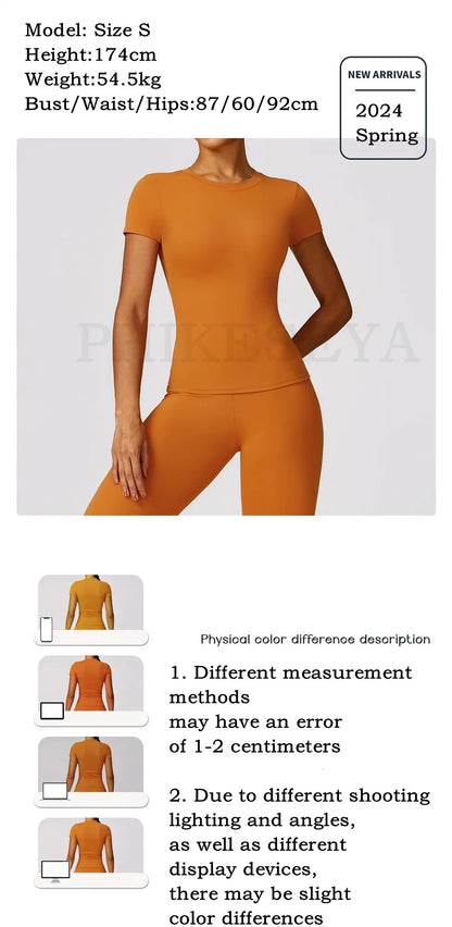 2024 Women Yoga Tops Quick Dry Sport Top Fitness Women Top Purple Solid Short Sleeve Outdoors Fitness Running Tops Gym T Shirt