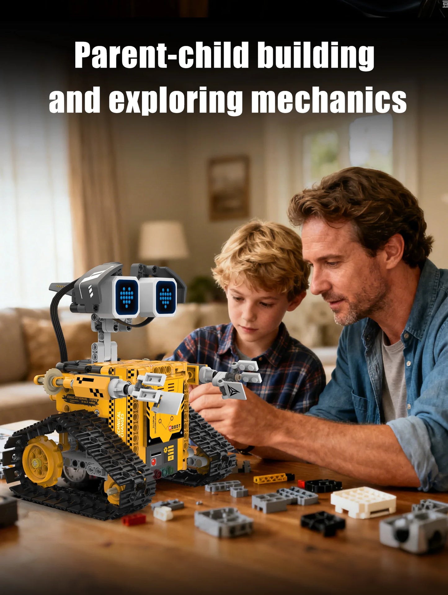 5-in-1 transforming robot model assembly toy, electric robot building blocks toys, educational toy, children's birthday gift.