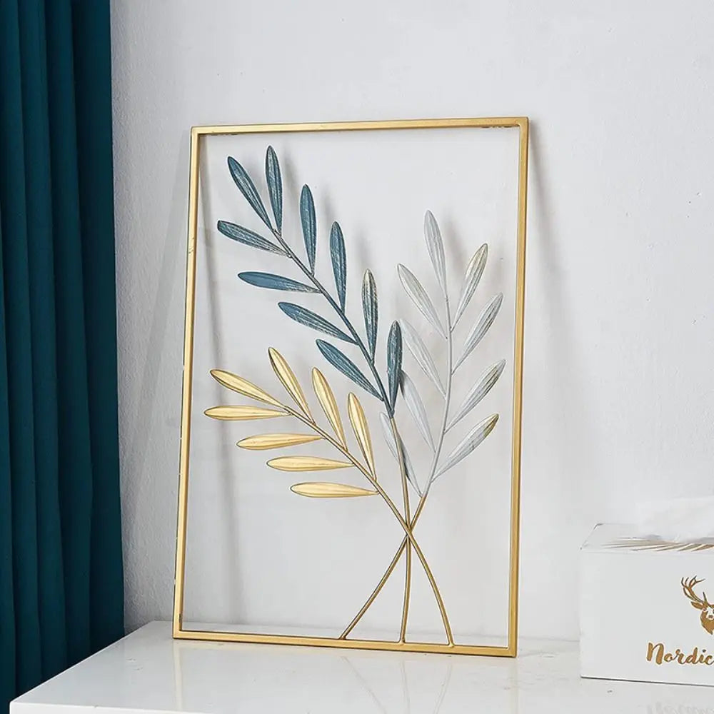 Decor Cabinet Living Room Handicraft Home Decoration Desktop Ornaments Iron Arts Crafts Ginkgo Leaf Ornaments Leaves Sculpture