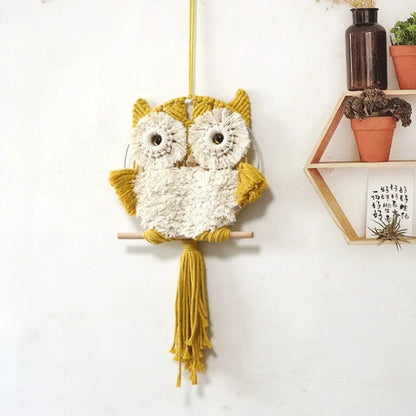 Nordic Boho Home Room Decoration Wall Decor Tapestry Creative Handmade Weaving Owl Tapestries Modern Simplicity Bedroom Decor