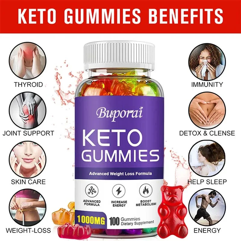Keto Gummies 1000MG - Burn Fat, Promote Metabolism, and Increase Vitality, Relieves Bloating, Helps Detoxification and Cleansing