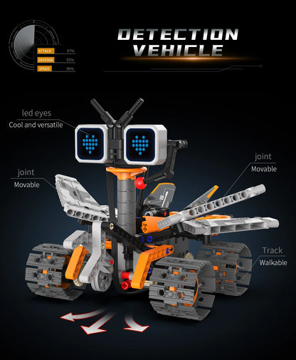 5-in-1 transforming robot model assembly toy, electric robot building blocks toys, educational toy, children's birthday gift.