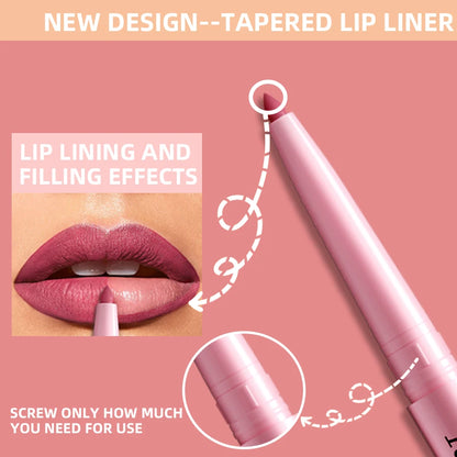 1PC Waterproof Matte Lip Liner Contours Lips in Shades Sexy Red Lipstick Natural Color Lip Makeup Hydrating Lip Cosmetic Gifts
