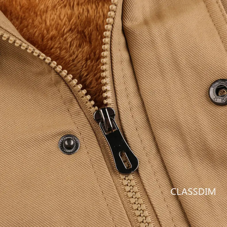 Men Winter Jackets Hooded Casual Down Jackets Military Coats Men Cotton Casual Fleece Long Jackets Male Outwear Tooling Jackets