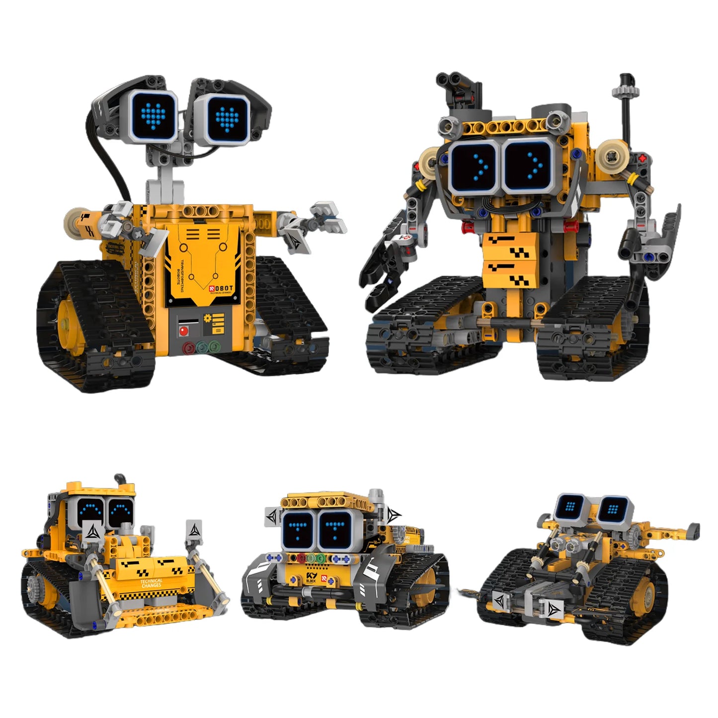 5-in-1 transforming robot model assembly toy, electric robot building blocks toys, educational toy, children's birthday gift.