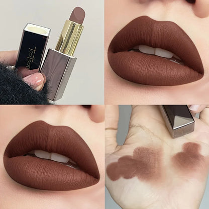 Available in 3 shades Matte Lipstick Matte Velvet Waterproof Non-fading lip gloss that enhances color and brightens lips Suitabl