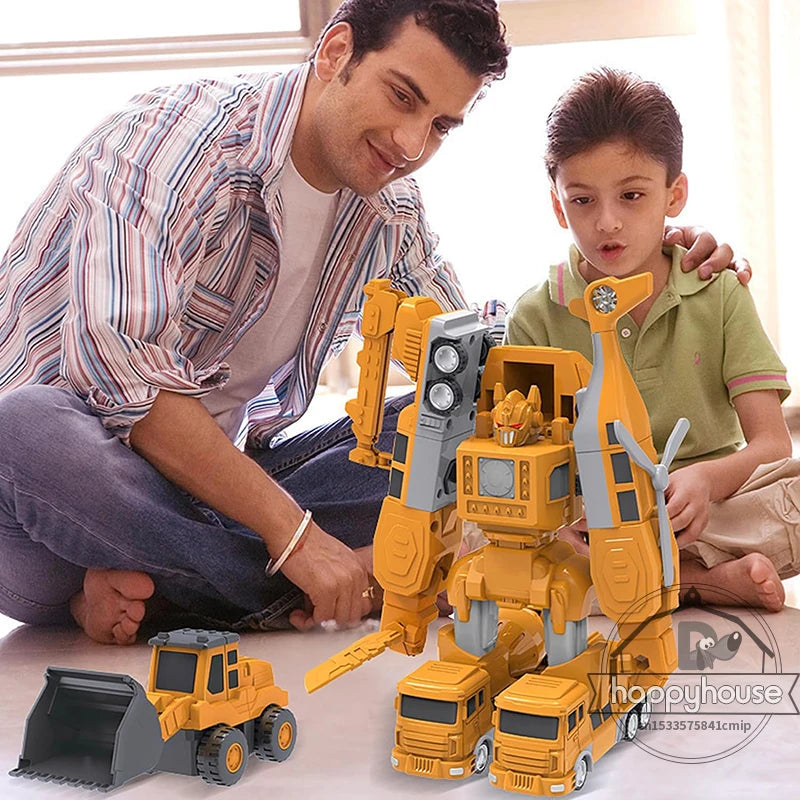 Magnetic Transform Engineering Car Assembled Toys for Toddler Magnetic Blocks for Kids Activities Toy Transforming Robot Car Toy