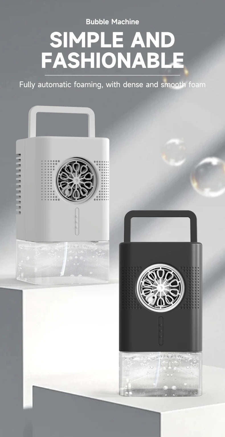 Highly durable, portable bubble generator with a large capacity of 400 ml – perfect for outdoor gatherings.