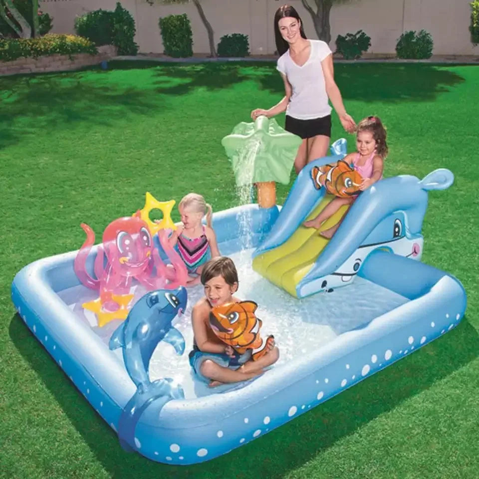 Kids Inflatable Play Center Water Toys Pad Children's Inflatable Paddling Pool Bathing Swimming Pool For Outdoor Courtyard