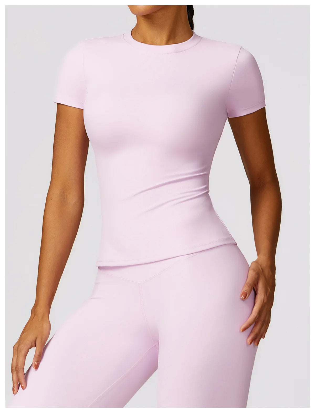 2024 Women Yoga Tops Quick Dry Sport Top Fitness Women Top Purple Solid Short Sleeve Outdoors Fitness Running Tops Gym T Shirt