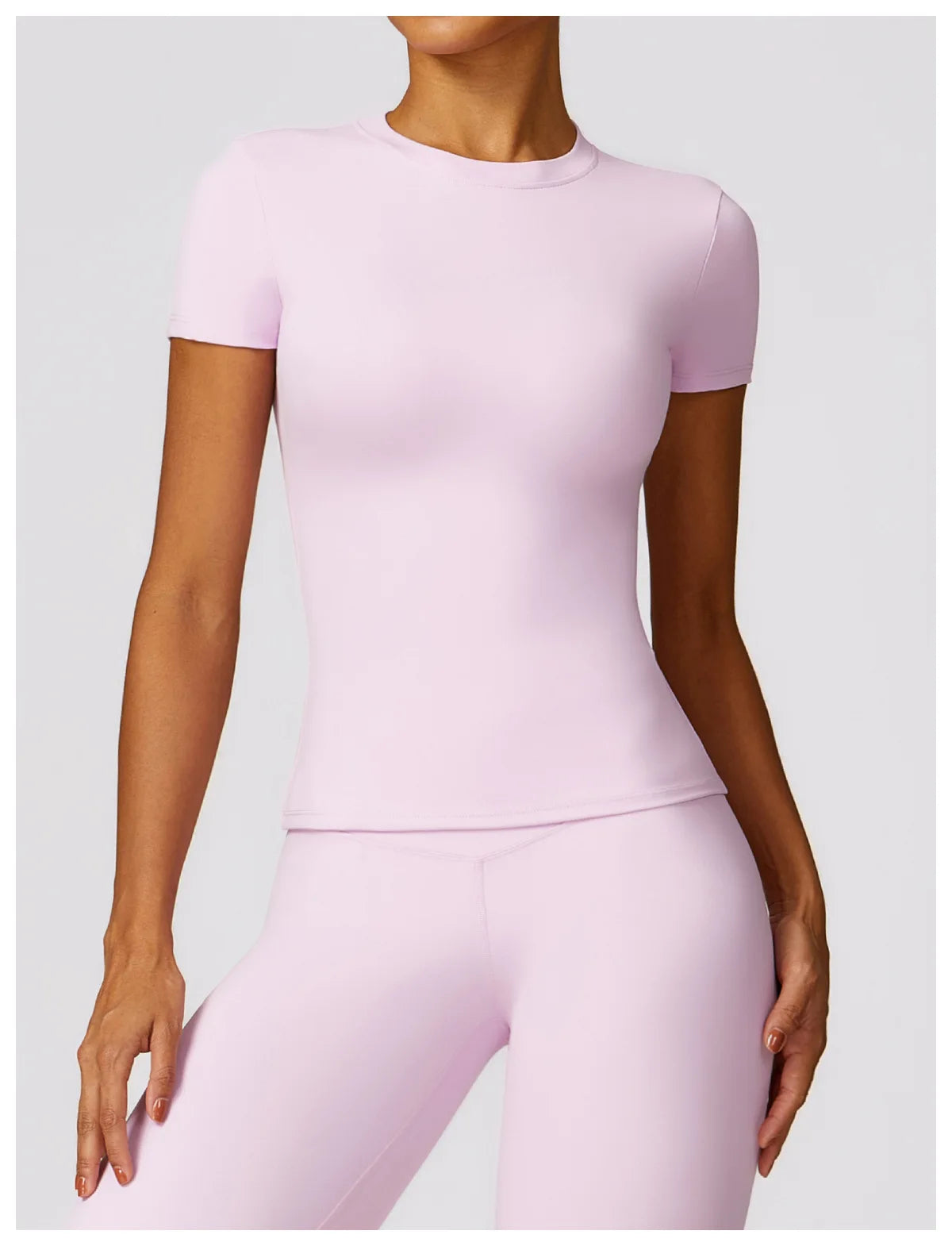 2024 Women Yoga Tops Quick Dry Sport Top Fitness Women Top Purple Solid Short Sleeve Outdoors Fitness Running Tops Gym T Shirt