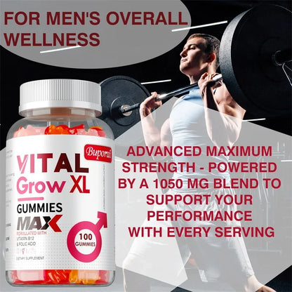 Vital Grow XL Male Gummies - Supports Longer Male Performance, Promotes Muscle Growth, Increases Energy, and Improves Blood Flow