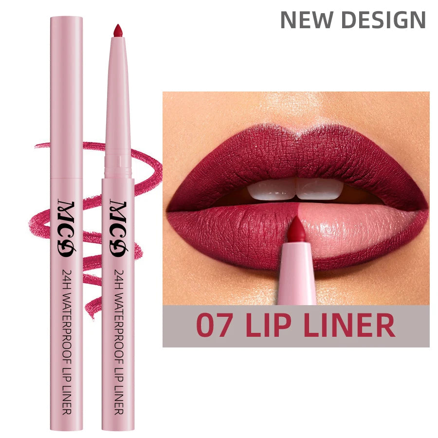 1PC Waterproof Matte Lip Liner Contours Lips in Shades Sexy Red Lipstick Natural Color Lip Makeup Hydrating Lip Cosmetic Gifts