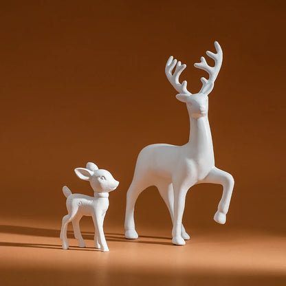 Room Decor Mother Deer Cute Kids Room Decor Sculptures Kawaii Miniatures Sculptures Christmas Home Decoration Fawn Figurines