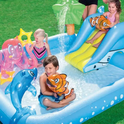 Kids Inflatable Play Center Water Toys Pad Children's Inflatable Paddling Pool Bathing Swimming Pool For Outdoor Courtyard