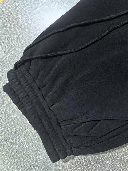 Men's Sweatpants  Spring and Autumn Wide-Leg Loose Fit Plus Size Gray Fleece Lined, Flowy Pure Cotton Straight Leg Casual Pants