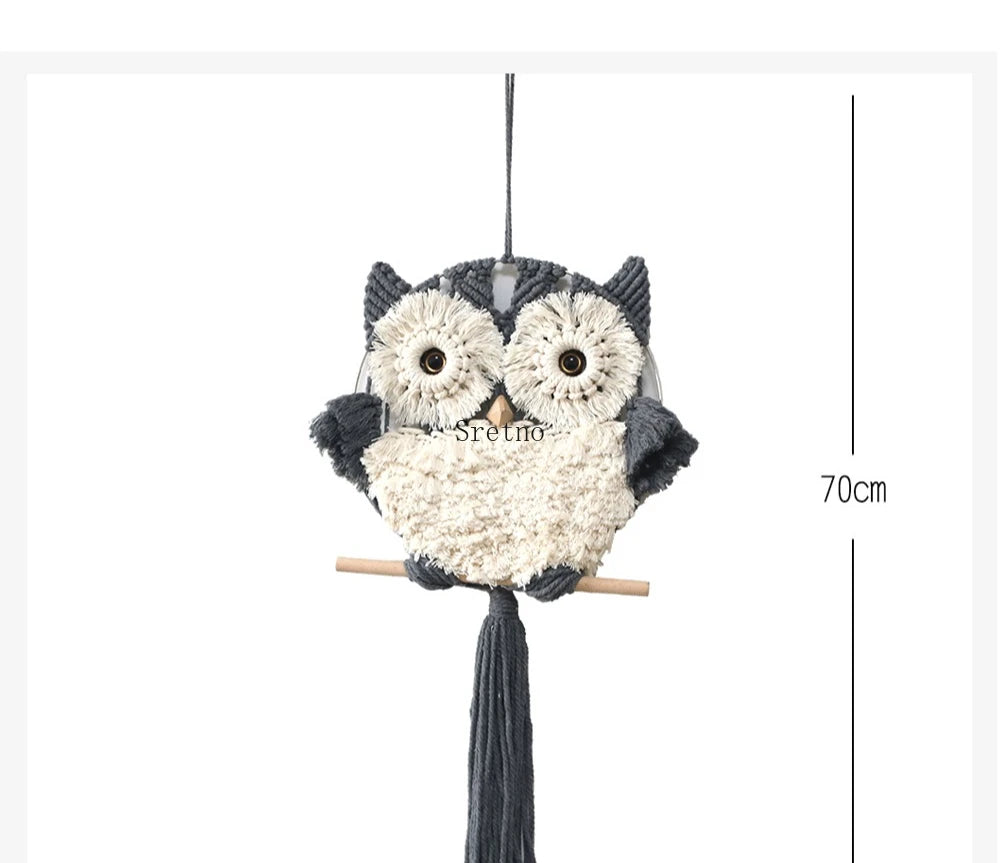 Nordic Boho Home Room Decoration Wall Decor Tapestry Creative Handmade Weaving Owl Tapestries Modern Simplicity Bedroom Decor