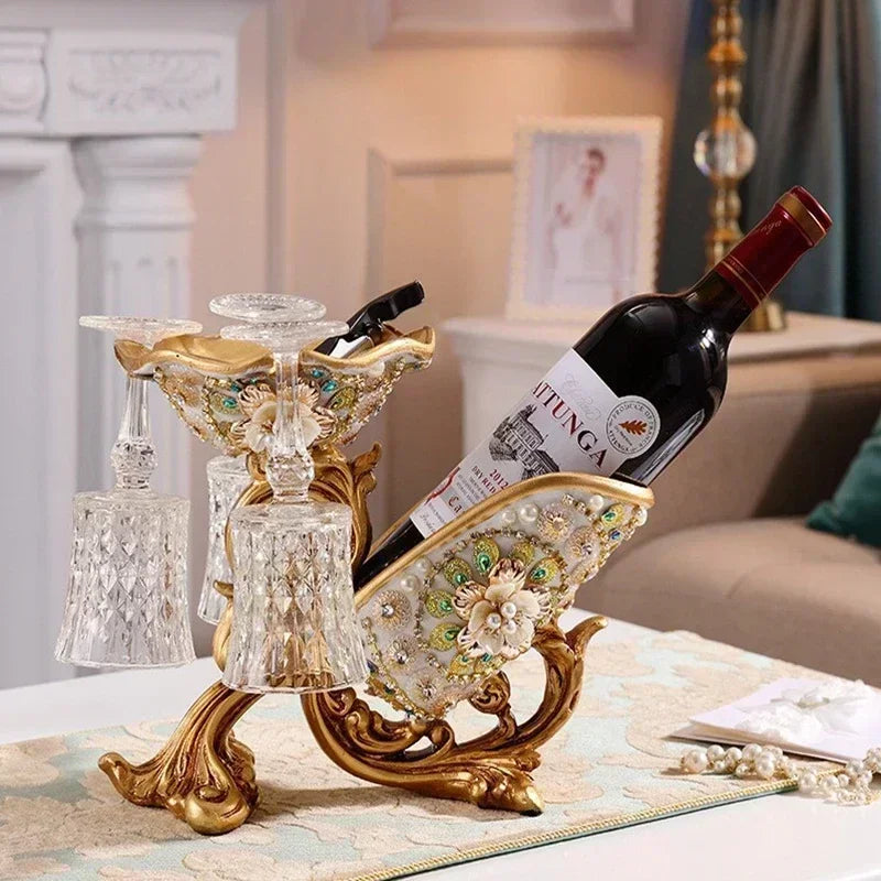 Wine Rack Decoration Wine Cabinet Tall Glass Holder Wine Bottle Holder Multi Functional For Living Room