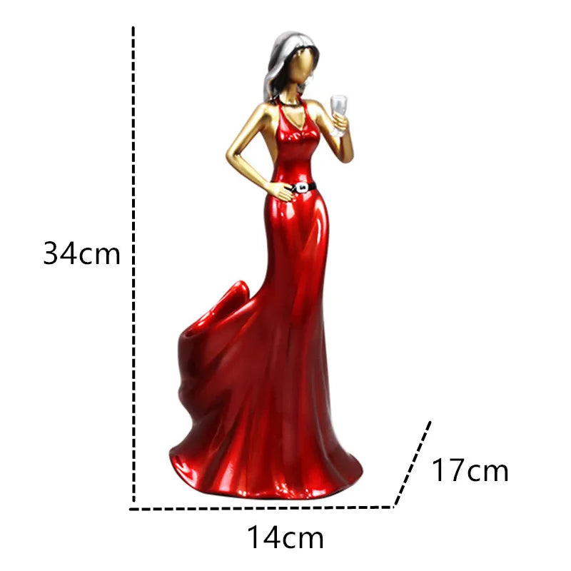 Decorative Wine Holder Shelf For Bottles Rack Wine Storage Resin Bar Cabinet Display Stand Decor Table Top Dancing Girl Grace