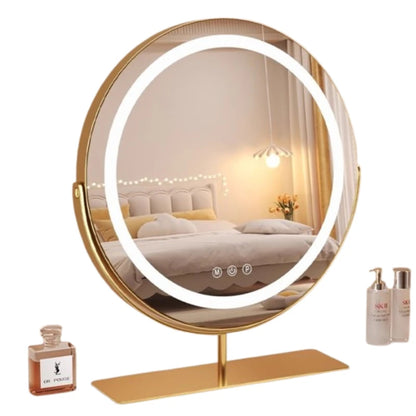 Living Room Wall Mirror Dressing Led Light Standing Vanity Mirror Circle Round Espejo Redondo Home Decoration Accessories