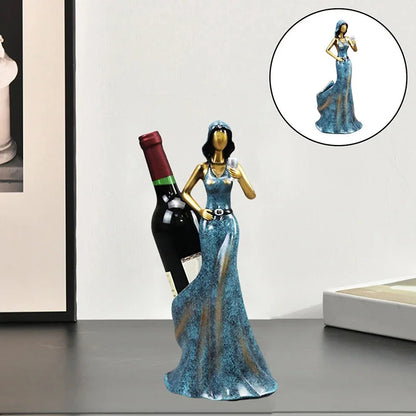 Decorative Wine Holder Shelf For Bottles Rack Wine Storage Resin Bar Cabinet Display Stand Decor Table Top Dancing Girl Grace