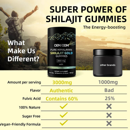 1 bottle of Shilajit gummies Vegetarianism regulates immunity balances nutrition and maintains energy and health